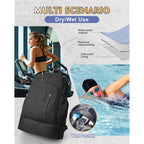 Gym Backpack For Women Men,Cheer Bag,Lightweight Gym Bag With Shoe Compartment, Waterproof Sports Backpack With Wet Pocket, Black