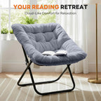 Sweetcrispy Comfy Chair For Adults, Foldable Living Room Chair, Soft Faux Fur Lounge For Bedroom Dorm Rooms, Comfortable Reading Chairs For Teens, X-Large
