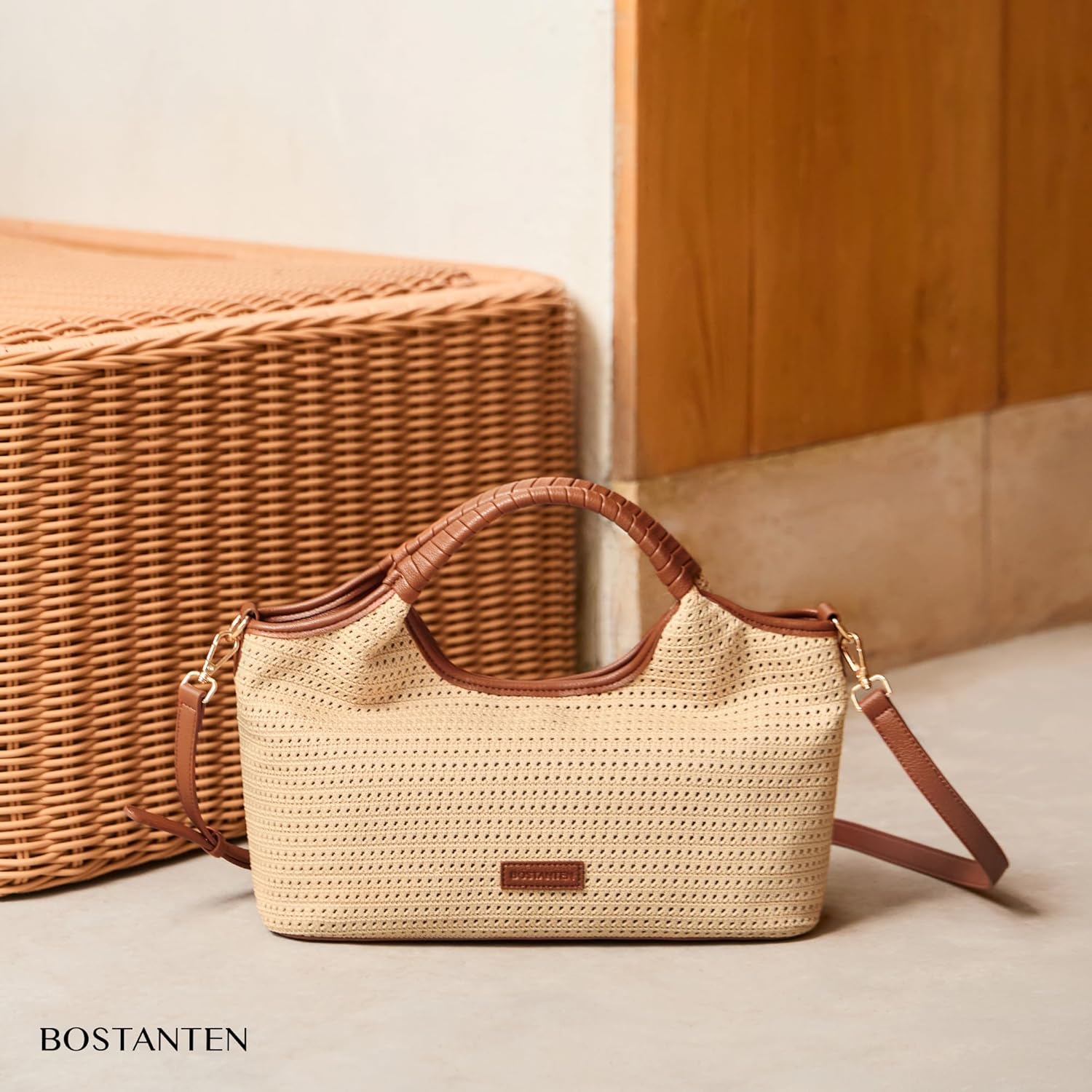 BOSTANTEN Genuine Leather Purses for Women Designer Handbags Crossbody Shoulder Bags Top Handle Satchel with Adjustable Strap