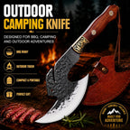 Hand Forged Viking Knife 6.2" Meat Cleaver With Sheath, Chinese Kitchen Axe Boning Knife For Meat Cutting, High Carbon Steel Butcher Knife Home Outdoor Bbq Camping Birthday Gifts For Men Dad