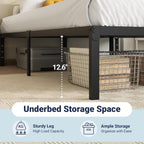 Allewie Twin Bed Frame, 14 inch Metal Platform Beds with Storage Space, No Box Spring Needed and Easy Assembly, Black