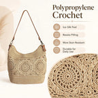 Eiyye Boho Crochet Crossbody Bag Women Handmade Hobo Purse Large Tote Bag For Summer Beachtravel Daily Use