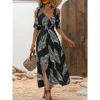 Verdusa Women'S Vacation Beach Dress Hawaiian Cold Shoulder Dresses Tropical Maxi Sundress Summer Cruise Outfits 2026