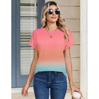 Zeagoo Womens Tops Short Sleeve Cute Summer Blouses Crew Neck Dressy Casual T Shirts Work Clothes S-2XL