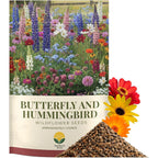 Butterfly And Hummingbird Wildflower Mix – 30,000+ Seeds – 1 Oz Bulk Extra Large Resealable Packet – Non-Gmo Open Pollinated Wildflower Seeds
