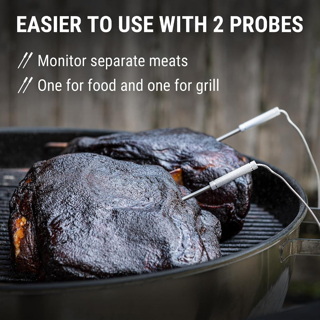 Temppro Wireless Meat Thermometer Digital For Grilling And Smoking, 2 Probes Bluetooth Meat Thermometer For Cooking, Rechargeable Smoker Accessories For Bbq Oven (Previously Thermopro)