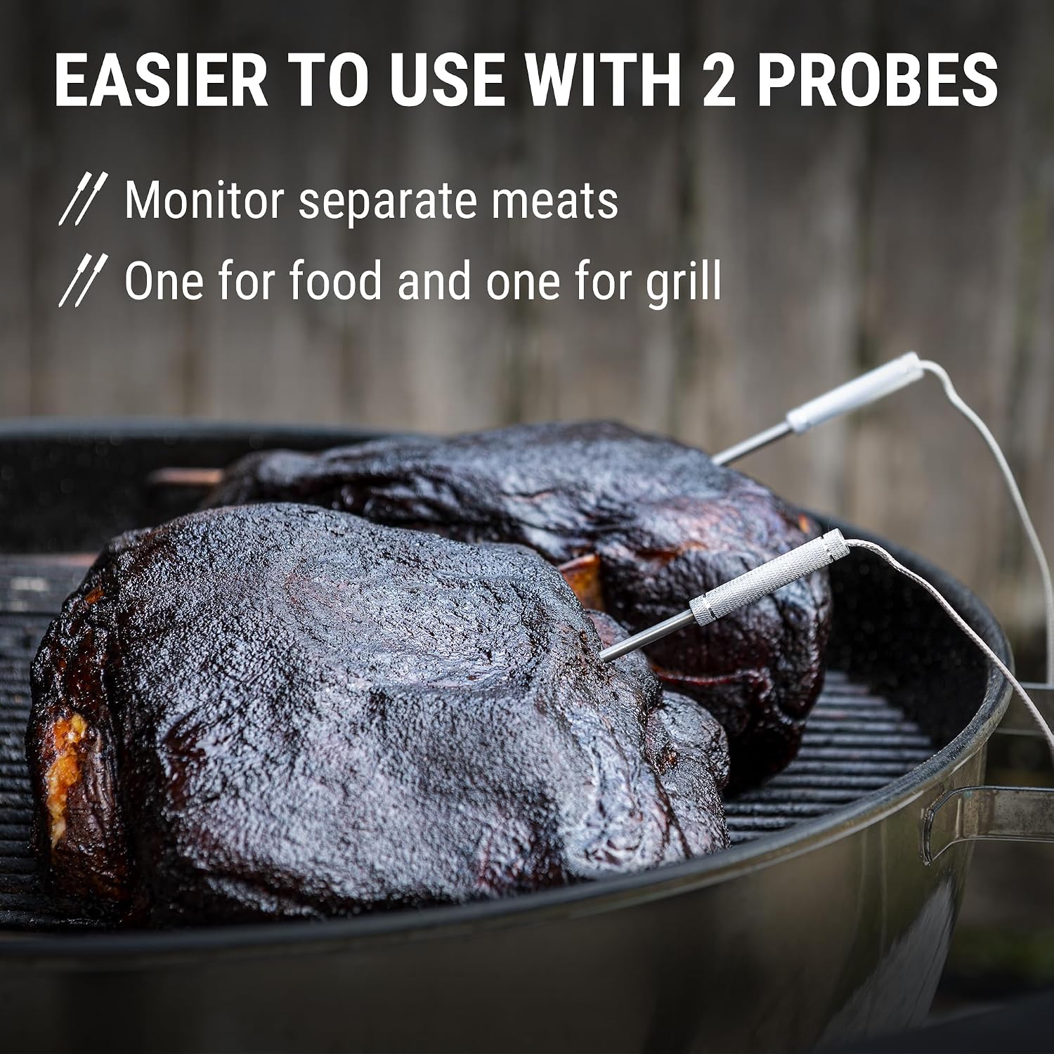 Temppro Wireless Meat Thermometer Digital For Grilling And Smoking, 2 Probes Bluetooth Meat Thermometer For Cooking, Rechargeable Smoker Accessories For Bbq Oven (Previously Thermopro)