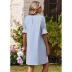 Zeagoo Summer Dresses For Women 2026 V Neck Ruffle Sleeve Loose Shift Dress Hawaiian Sundress Beach Vacation Clothes