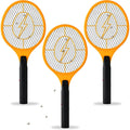 Jazb Electric Fly Swatter, Pack Of 3 Bug Zapper, Fly Zapper, Handheld Powerful 3000V Zapper Racket For Indoor, Mosquito & Flies - Racket Catcher With 3-Layer Safety Mesh