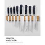 Larhn Magnetic Knife Holder For Wall Or Fridge - No-Drill Bamboo Knife Magnetic Strip, 16″ - Renter Friendly
