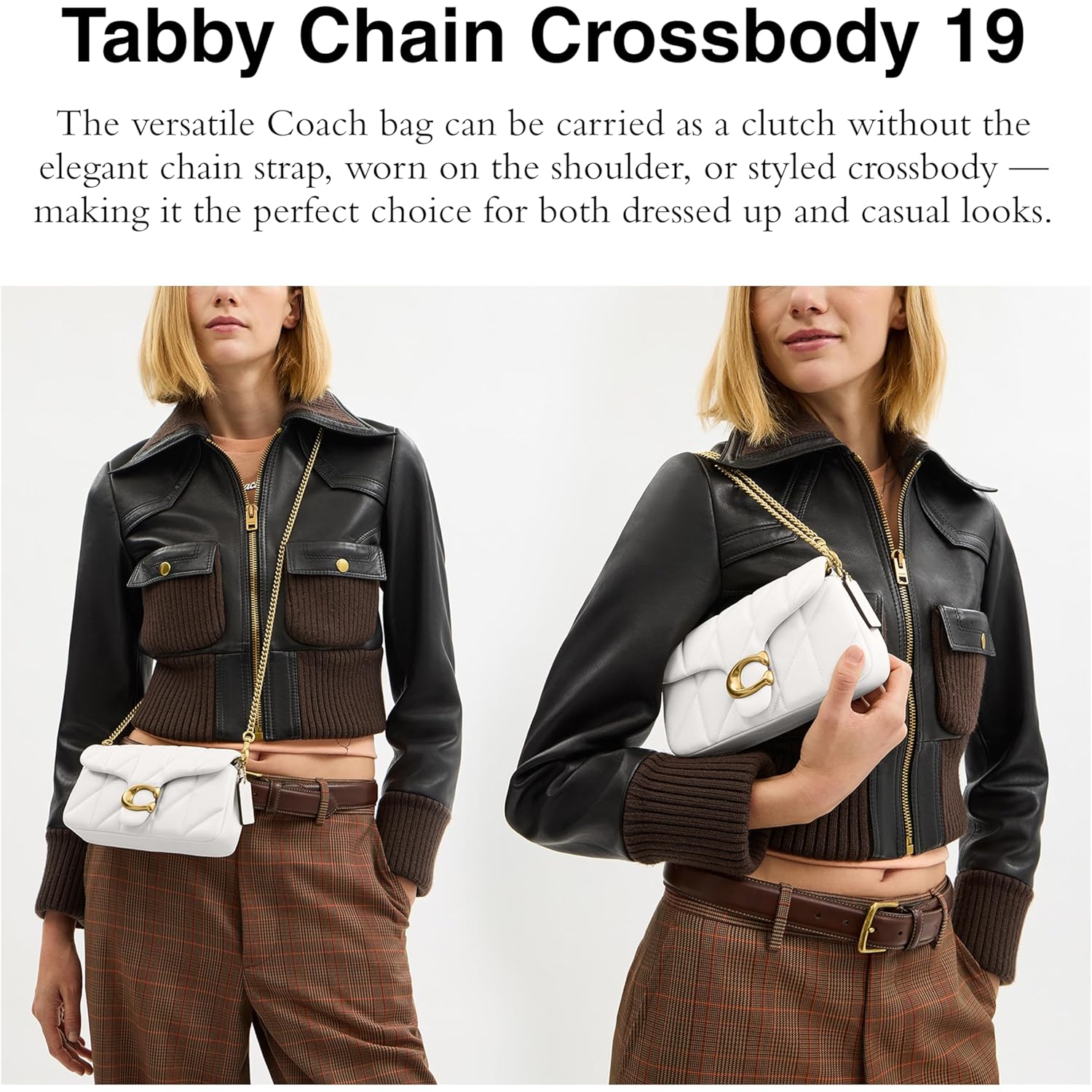 COACH Tabby Chain Crossbody Bag 19 With Quilting