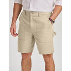 Jmierr Men'S Cotton Carpenter Work Shorts - Button & Elastic Waist, Multi-Pocket Casual Shorts