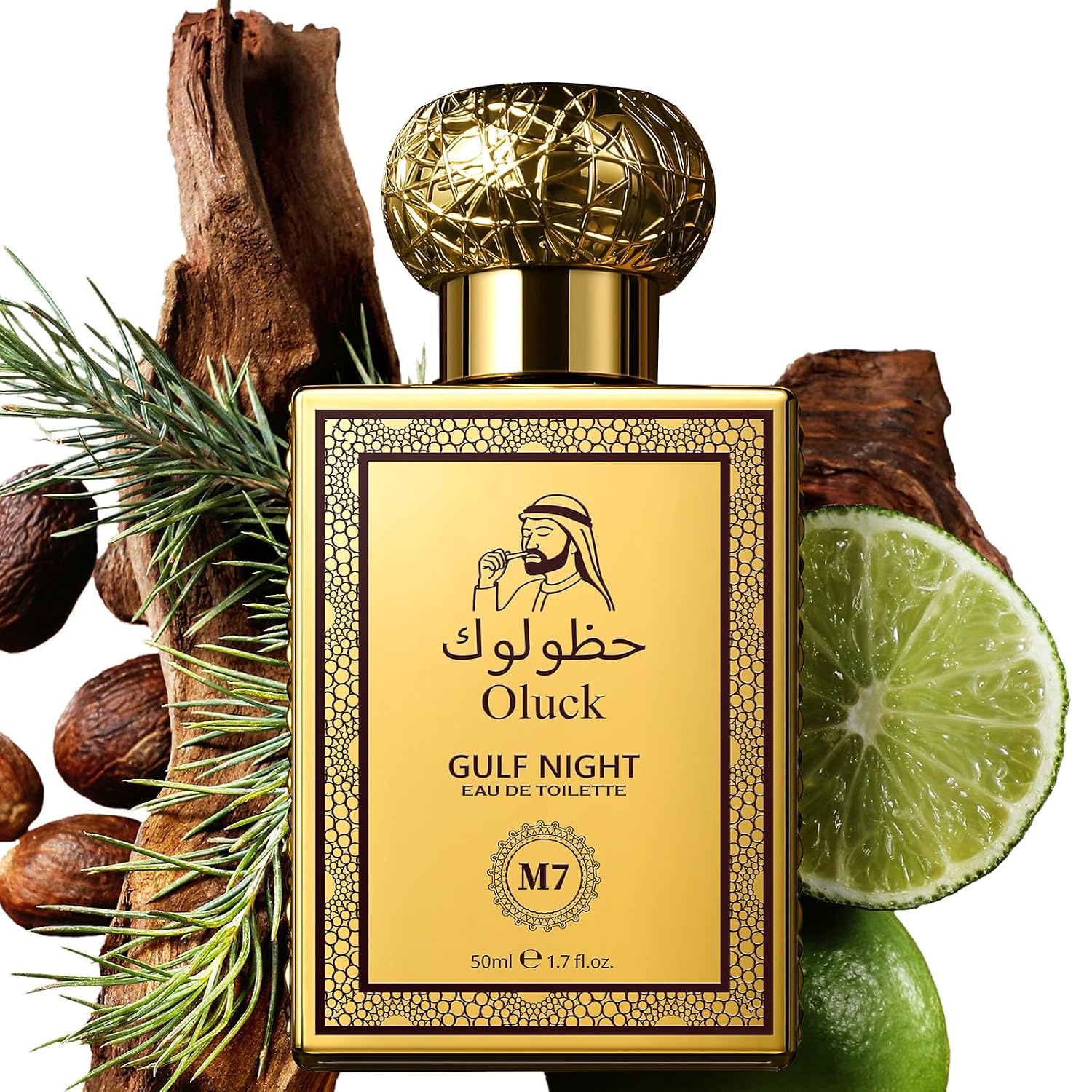 Gulf Night Perfume M7 Cologne For Women & Men, Lemon Pineapple Nutmeg Cedarwood Vanilla Notes, Middle Eastern Fragrance