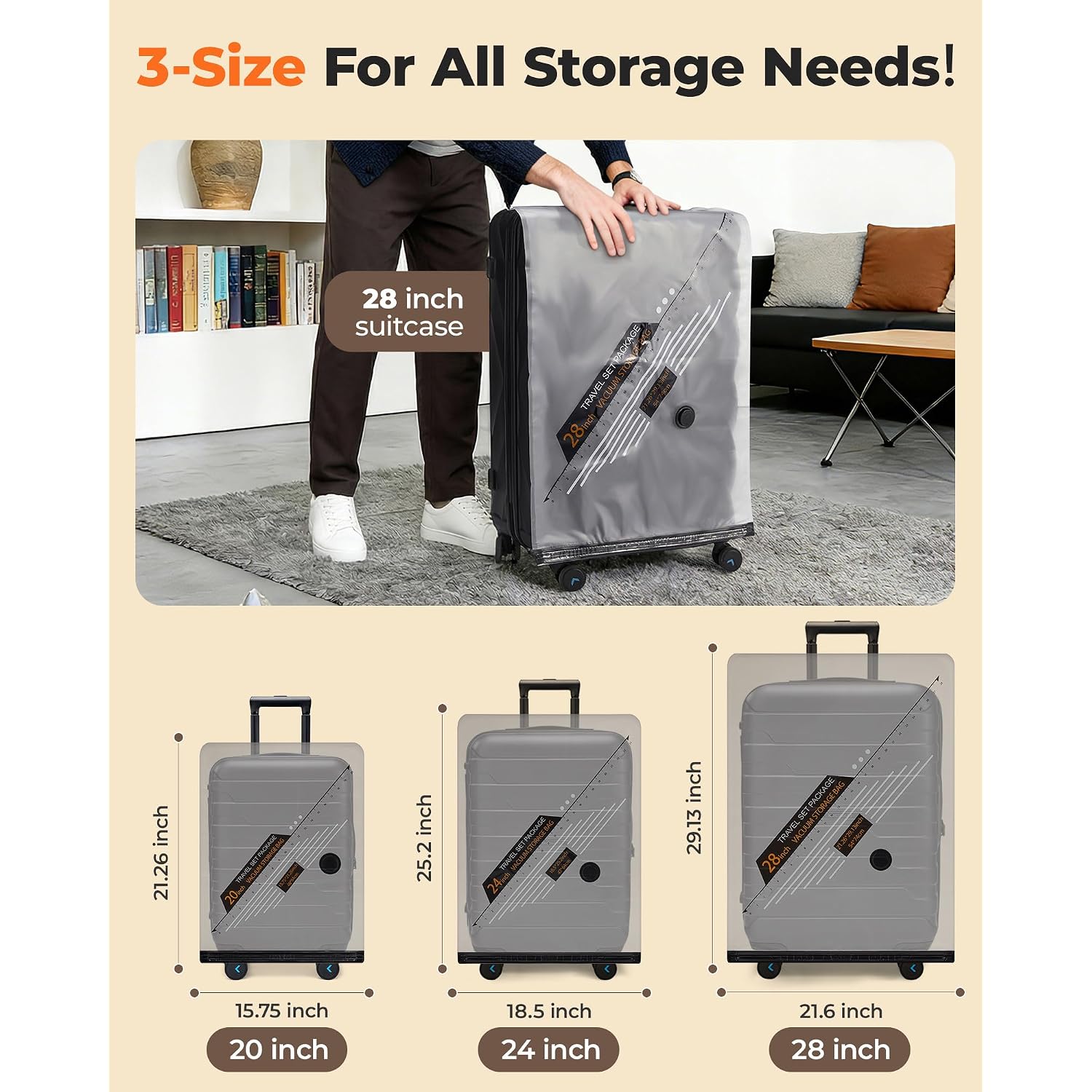 Bagsmart Travel Vacuum Bags For Suitcase & Home, 18 Pack With Wireless Pump | Cordless Pump, Triple-Seal Leak-Proof, 18-Pack 3 Sizes, For Suitcase & Home, With Toiletry Shoe & Laundry Bags