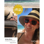 FURTALK Womens Beach Sun Straw Hat UV UPF 80+ Travel Foldable Brim Summer UV Hat