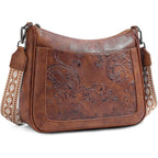 Crossbody Bags For Women,Vegan Leather Crossbody Purse With Adjustable Strap Embossed Flower Women'S Shoulder Handbags | Medium