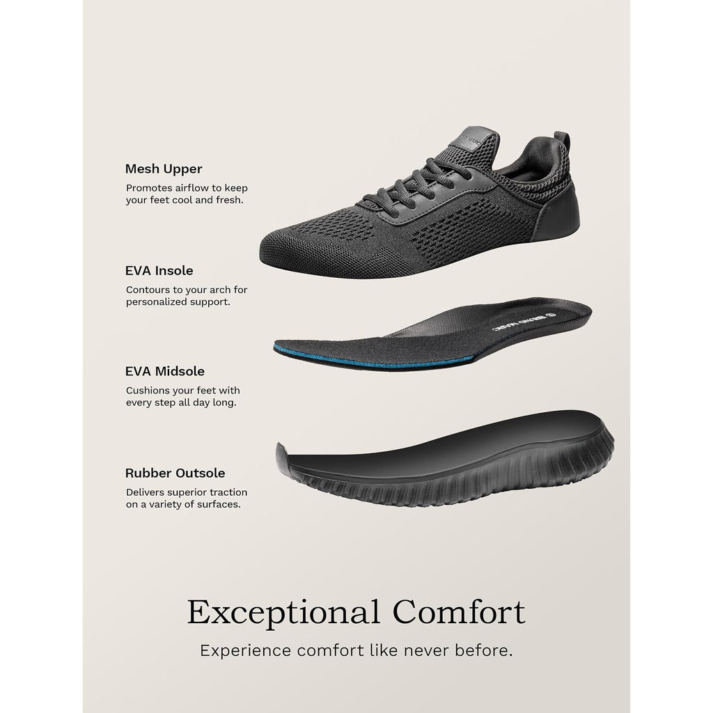 Bruno Marc Men'S Non Slip Work Shoes Walking Zapatos Trabajo Black & Lightweight Sneakers Food Service Chef Kitchen Restaurant