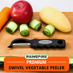 Rainspire Vegetable Peeler Potato Peelers For Kitchen, Sharp Stainless Steel Blades Veggie, Comfortable Handle Fruit Peeler, Carrot Peeler Apple Peeler Dishwasher Safe Black, 1-Pack