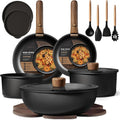 Carote 19Pcs Pots And Pans Non Stick, Cookware Sets Detachable Handle, Induction Kitchen Pots And Pans,Nonstick Cooking Set, Oven/Dishwasher/Fridge Safe, Space Saving