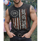 4th of July Shirts Mens Muscle Tank Top 1776 Sleeveless Graphic Gym Workout American Flag Shirt