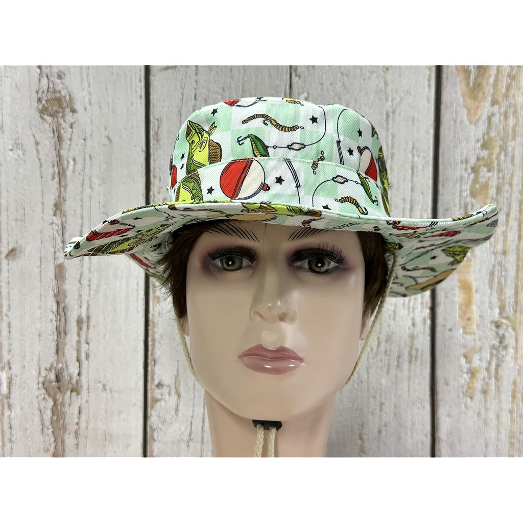 Bucket Hat for Women Girl Men Bass Fish Fishing (Wide Brim)