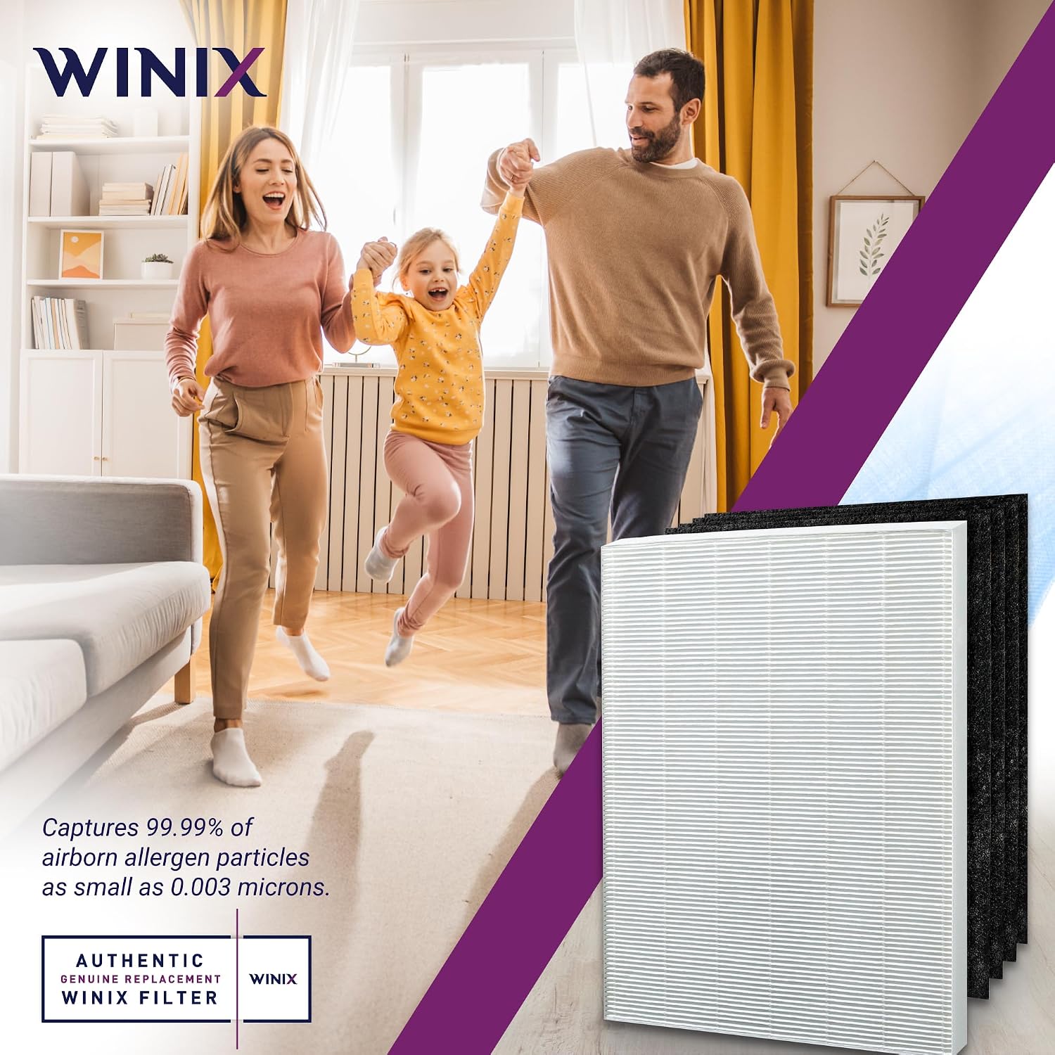 Genuine Winix 115115 Replacement Filter A For C535, 5300-2, P300, 5300, White/Black