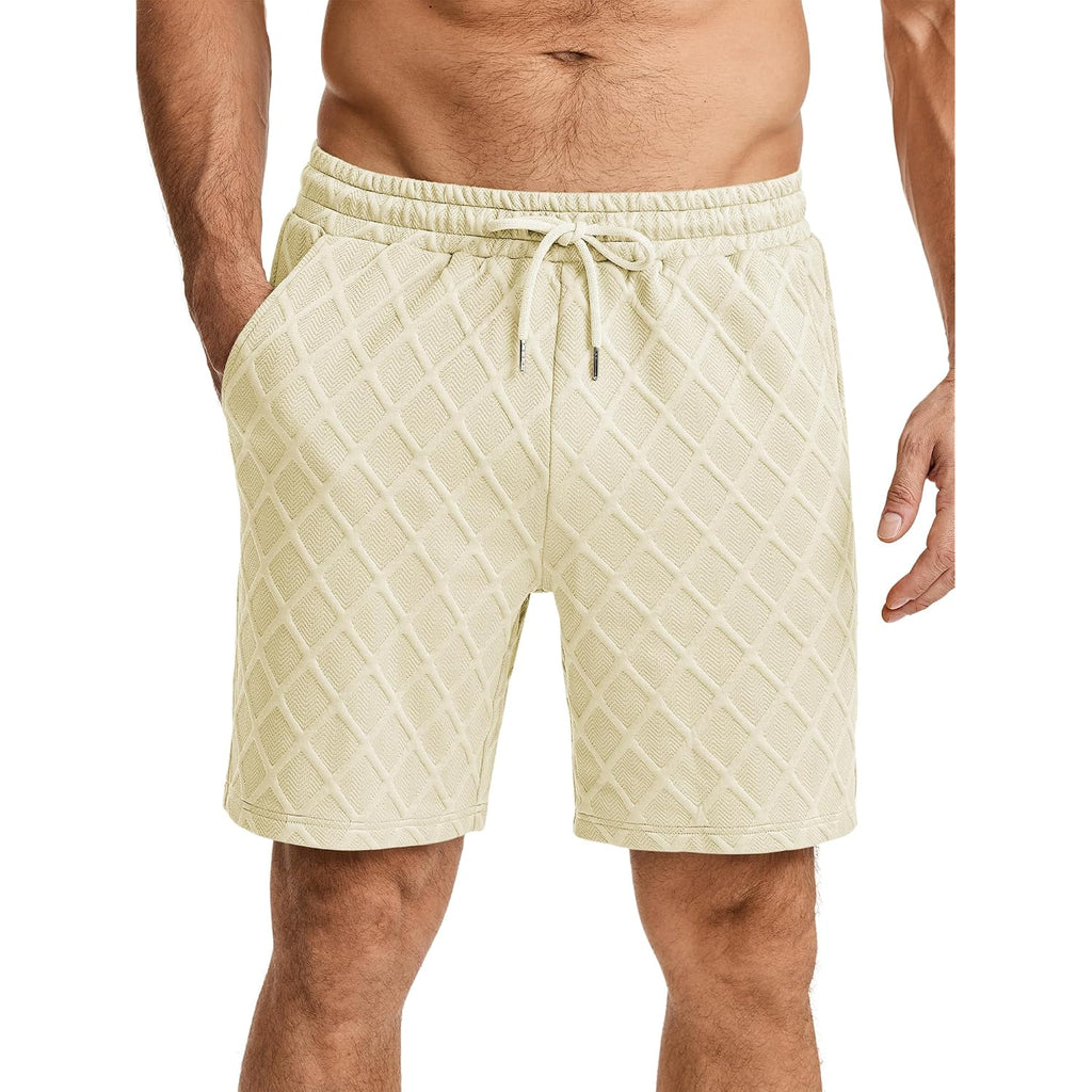Jmierr Mens Sweat Shorts Drawstring Summer Beach Stretch Texture 7 Inch Running Shorts With Pocket