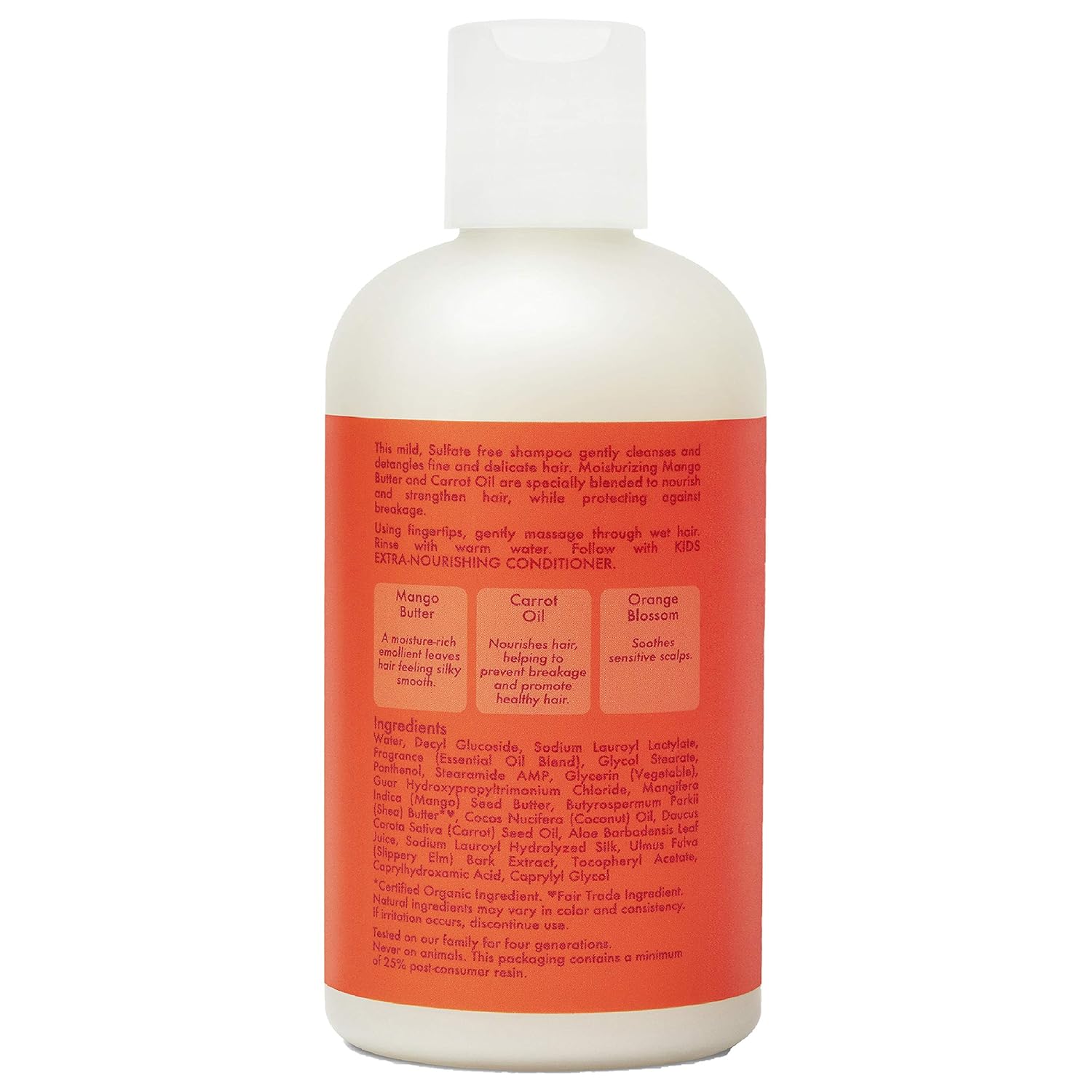 SheaMoisture Kids Shampoo, Extra-Nourishing Mango & Carrot Shampoo with Shea Butter, 8 oz