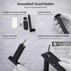 Paper Towel Holder, Self Adhesive Or Screw Mounting, Black Wall Mount Sus304 Stainless Steel Paper Towel Holder Under Cabinet For Kitchen, Counter, Cabinet, Bathroom