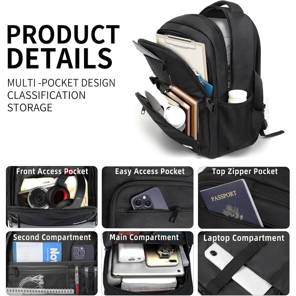 Black Backpack For School, School Backpack For Boys Teens, Backpacks For Men, College High Middle School Bookbag Fits15.6 Inch Laptop With Reinforced Straps, Boys Backpack, Book Bag