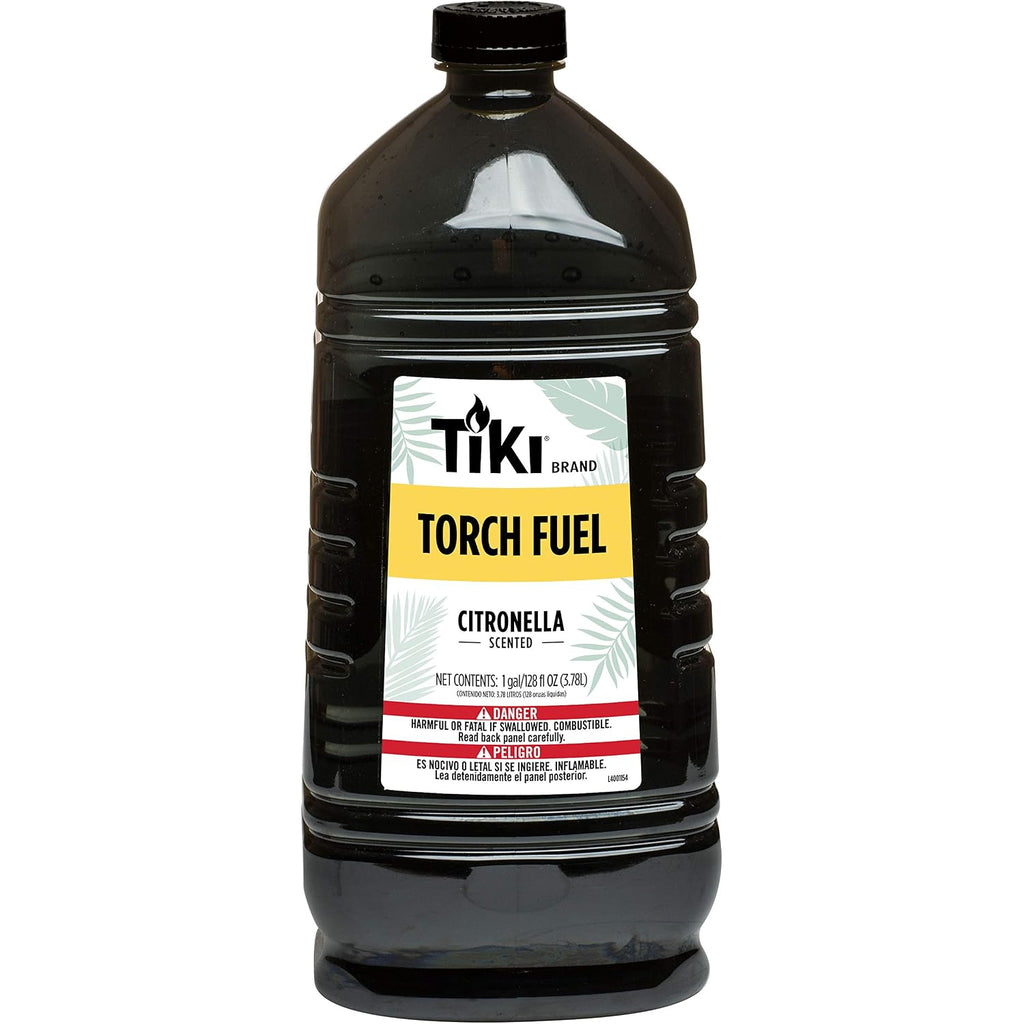 Tiki Citronella Torch Fuel - 1 Gallon (128 Oz.), Easy Pour, Long-Lasting For Outdoor Torches & Table Torches, With Citronella & Lemongrass Oil, For Patio, Garden & Backyard Use