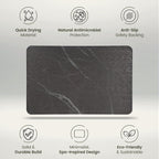 Quick Dry Shower Stone Bath Mat, Super Absorbent & Non-Slip 24 x 16 Inch Diatomaceous Earth Mat, Durable & Easy to Clean Diatomite Bath Mat for Bathroom Floor/Kitchen (Charcoal)