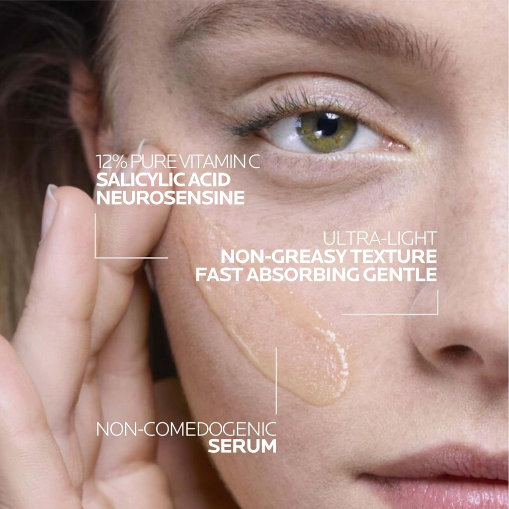 Pure Vitamin C Serum For Face With Hyaluronic Acid & Salicylic Acid, Hydrating & Brightening Serum