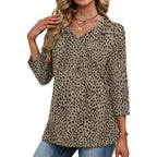 Xieerduo 3/4 Length Sleeve Womens Tops V Neck T Shirts Summer Clothes Basic Blouses Dressy Casual 2026 Spring Outfits