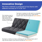 Jamdok 6" Full Size Pillow Top Futon Mattress Replacement(Frame Not Included), Gel Memory Foam, Removable Cover(71X52X6)