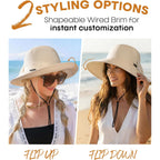 FURTALK Women's Wide Brim Sun Hat Ladies UPF80+ UV Protection Foldable Beach hat