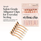 Kitsch Professional Alligator Clips - 3.5" Aluminum Duckbill Hair Clips For Styling | Great For Salon & Makeup Application - Rose Gold, 6 Pcs
