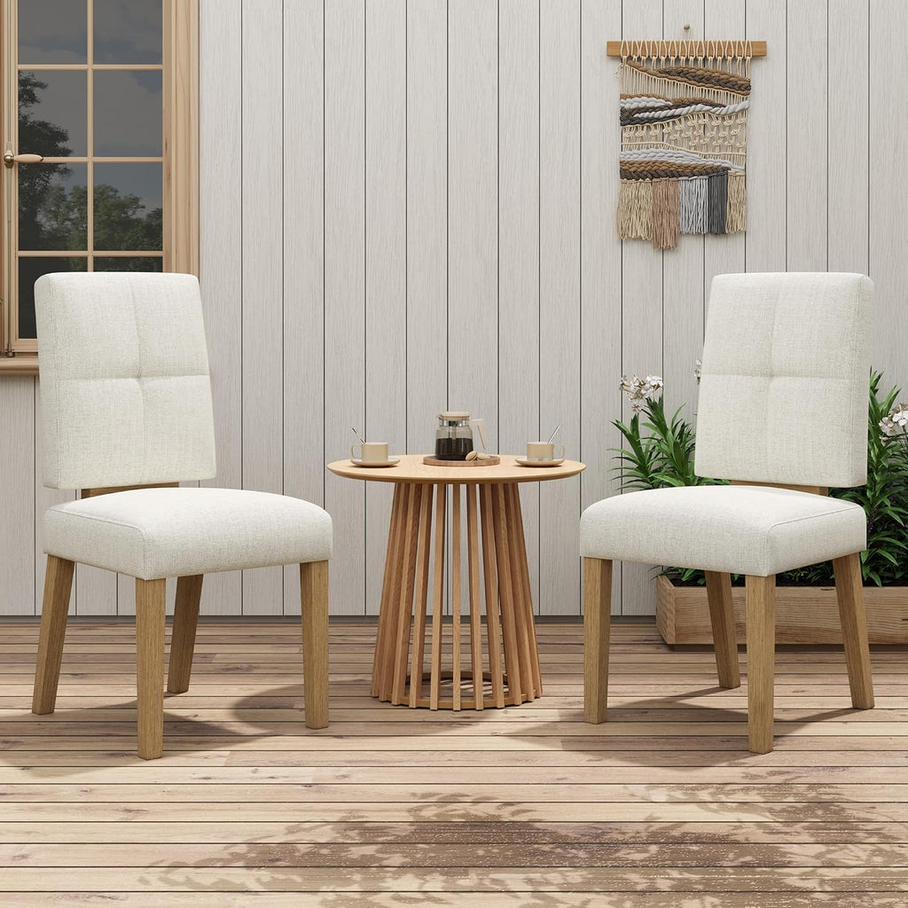 Wooden Dining Chairs Set Of 4, Modern Farmhouse Dining Room Chairs With Cloud-Like Thick Cushion, Solid Wood Frame, Upholstered Kitchen Chairs For Dining Room, Living Room, Restaurant, Easy Assemble