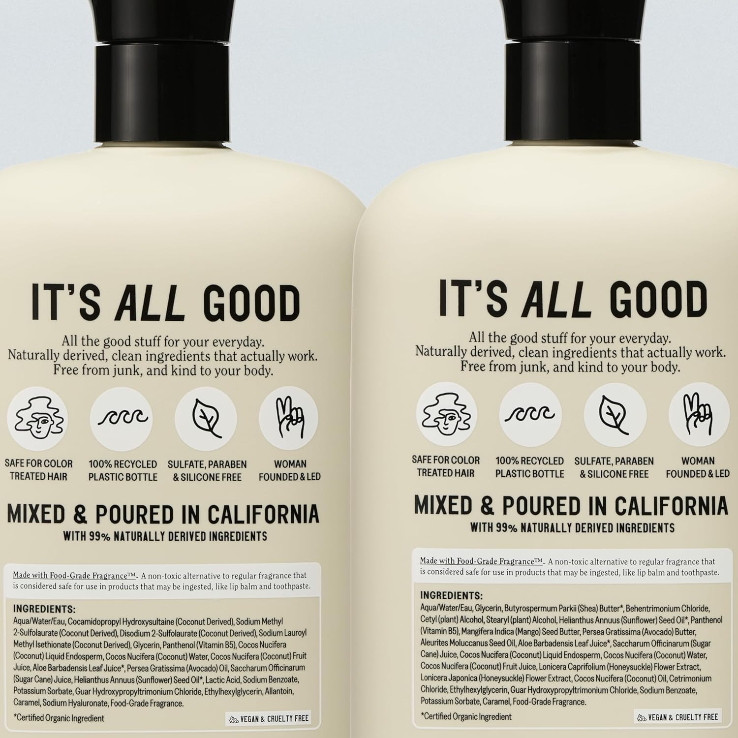 California Naturals Classic Clean Toasted Coconut Shampoo and Conditioner Set, Hair Care for Women & Men, Natural, Vegan, Cruelty, Silicone, Paraben, and Sulfate Free Shampoo, Color Safe, 20 Fl Oz