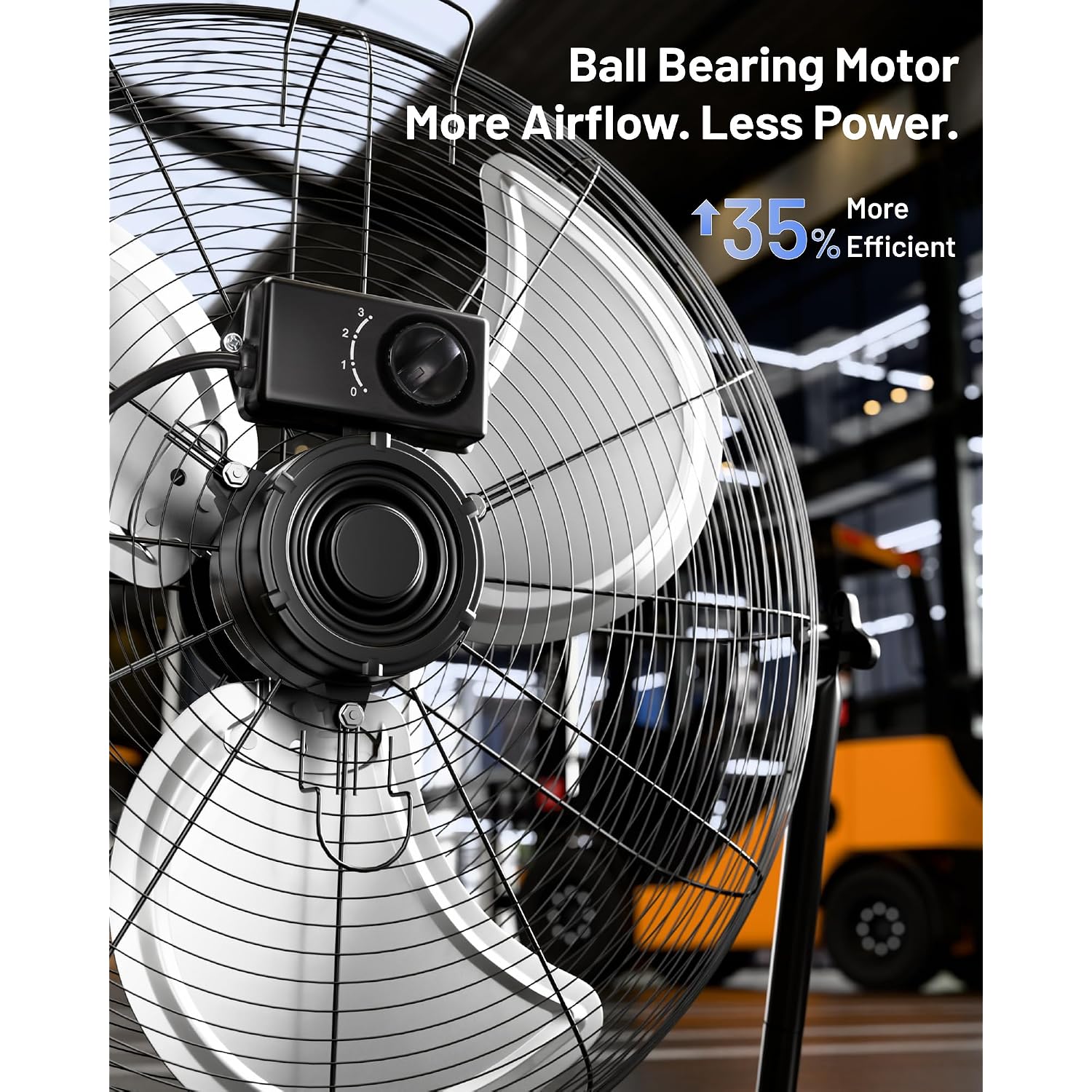 Iliving 20 Inch Heavy Duty Floor & Wall Mount Fan - 5750 Cfm High Velocity, 120-Watt, 3-Speed, Industrial Cooling For Garage, Workshop, Office, Home - Ul Listed, Black