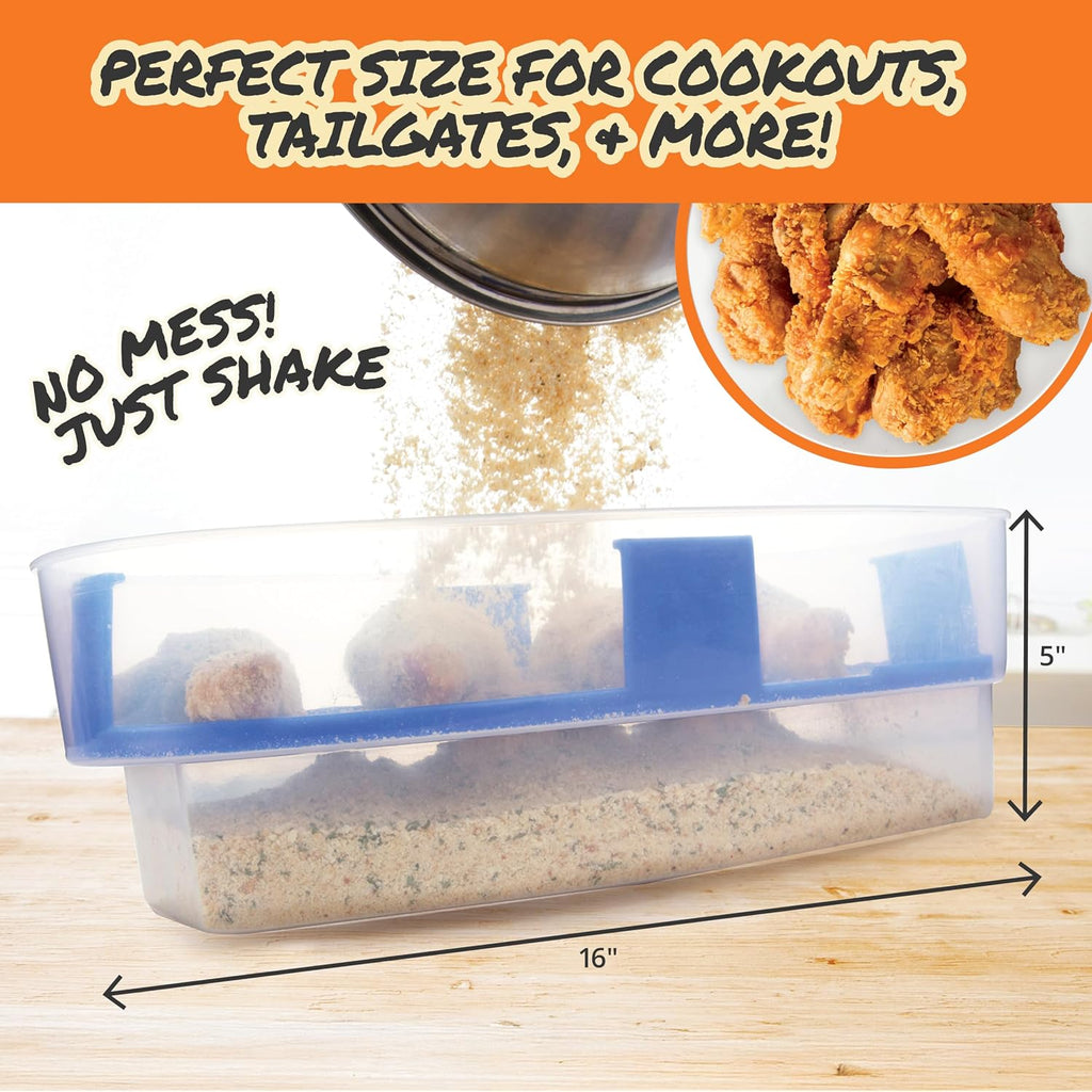 Cook'S Choice Xl Original Better Breader Bowl 16" Mess-Free Breading Station For Chicken, Fish, Wings & Vegetables – Shake & Coat Batter Tray W Lid For Air Fryer Prep, Fish Fry, Tenders & Easy Cleanup