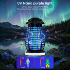 Bug Zapper Outdoor & Indoor,Cordless Portable Mosquito Zapper With Rechargeable 4800Mah Battery & Auto On/Off,Mosquito Repellent Outdoor Patio,Electric Fly Trap For Camping,Kitchen,Backyard,Patio