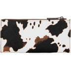 Montana West Wrangler Cow Print Wallets Womens Bifold Credit Card Wallet Women's Wallets, Card Cases & Money Organizers Brown Wallet for Women Ladies Female Cash Wallett with Smooth Zipper