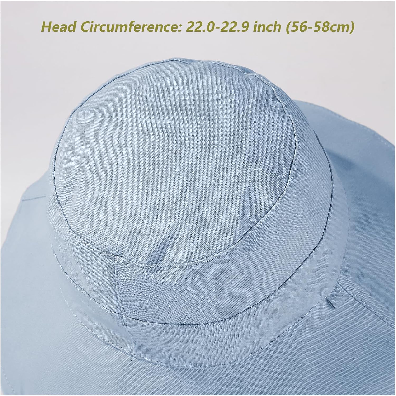 vidsel Womens Sun Hats Wide Brim Reversible Bucket Cotton Hat Packable Summer Travel Cap with Hat Clip,UV Protection Blue