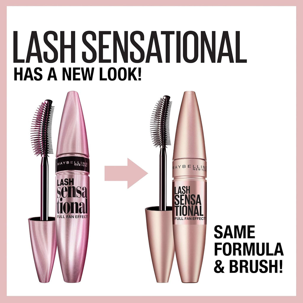 Maybelline Lash Sensational Waterproof Mascara, Lengthening And Volumizing For A Full Fan Effect, Brownish Black, 1 Count
