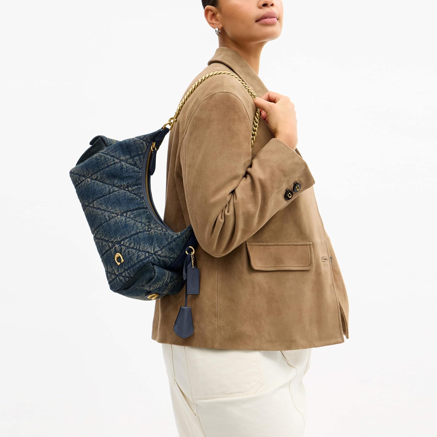 COACH Soft Quilted Leather Pocket Juliet Bag 30