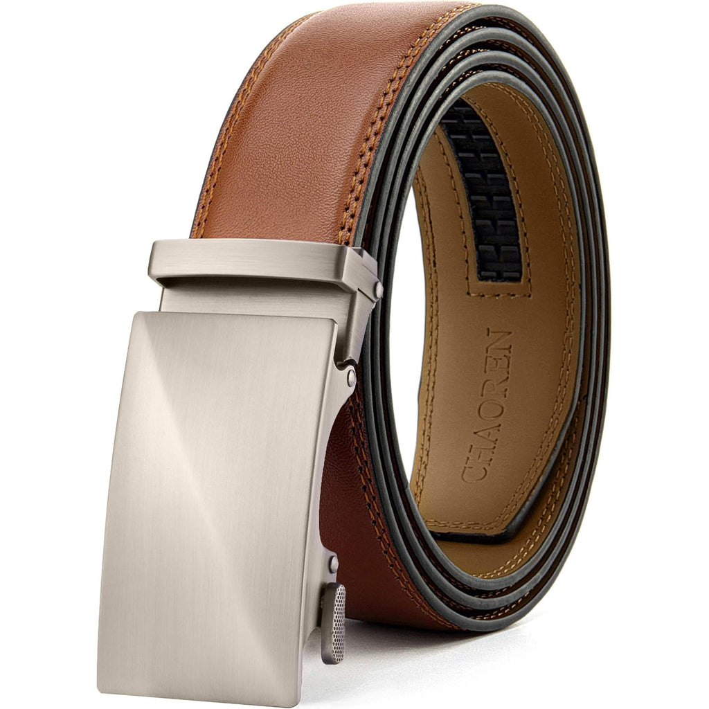Chaoren Mens Belt Leather Ratchet Belt - Customizable Fit, Effortless Style (35Mm)