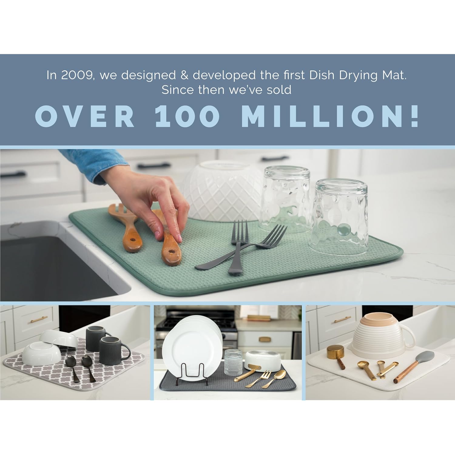S&T Inc. Dish Drying Mat Xl, 18” X 24”, Absorbent Microfiber Kitchen Counter Mat, Dish Drying Pad For Dishes, Utensils, Pots And Pans, Extra Large, Charcoal