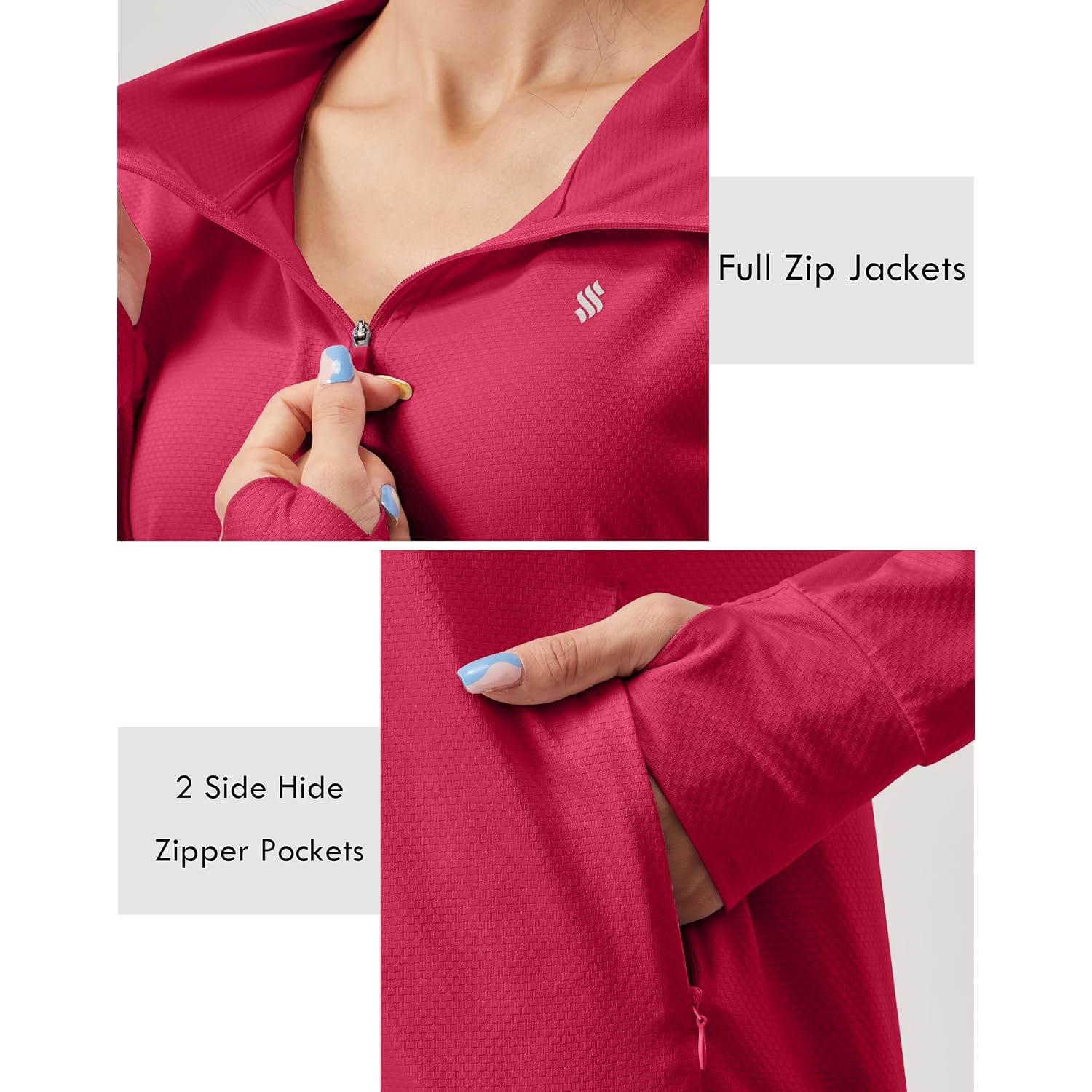 Soothfeel Women'S Upf 50+ Sun Protection Hoodie Jacket Lightweight Long Sleeve Sun Shirt For Women With Pocket Hiking Outdoor