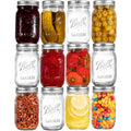 Ball Regular Mouth Mason Jars 16 Oz. (12 Pack) - Pint Size Jars With Airtight Lids And Bands For Canning, Fermenting, Pickling, Meal Prep Or Diy Decors And Projects Bundled With Peaknip Jar Opener